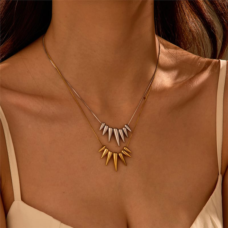 Punk Style Geometric Bullet Pendant Stainless Steel Necklace
