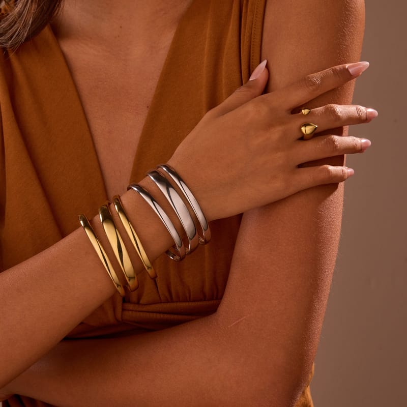Elegant Minimalist Open Stainless Steel Bangle