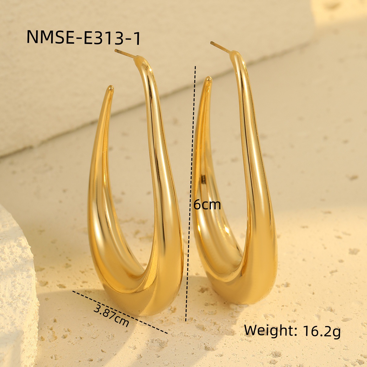 Modern Hollow U-Shaped Stainless Steel Earrings