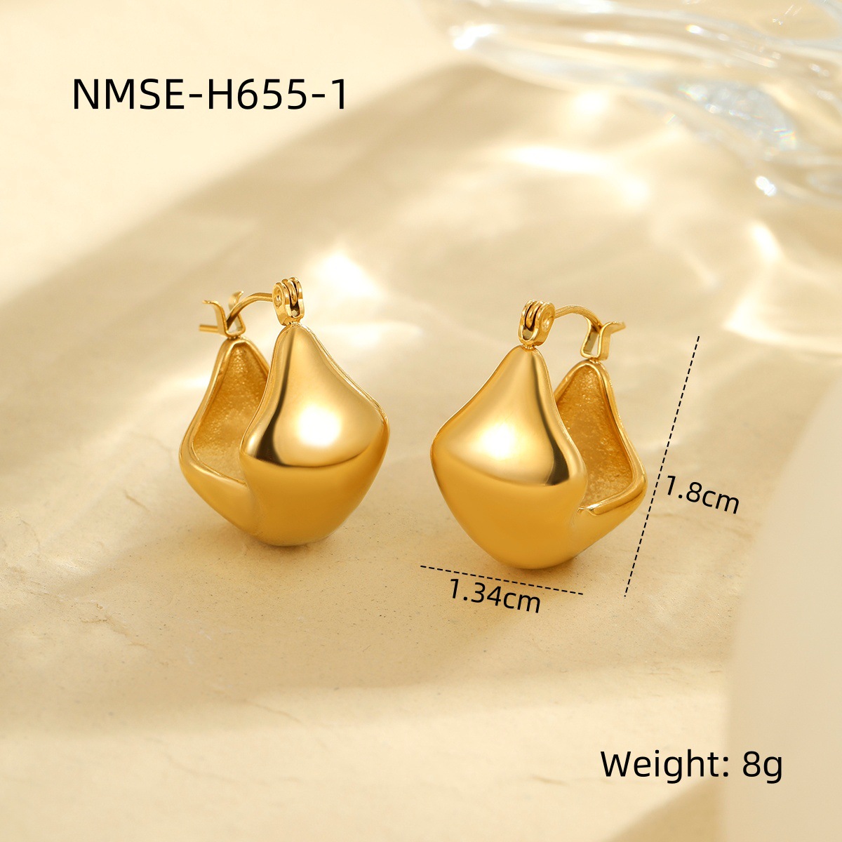 Minimalist Twisted C-Shape Irregular Hoop Earrings