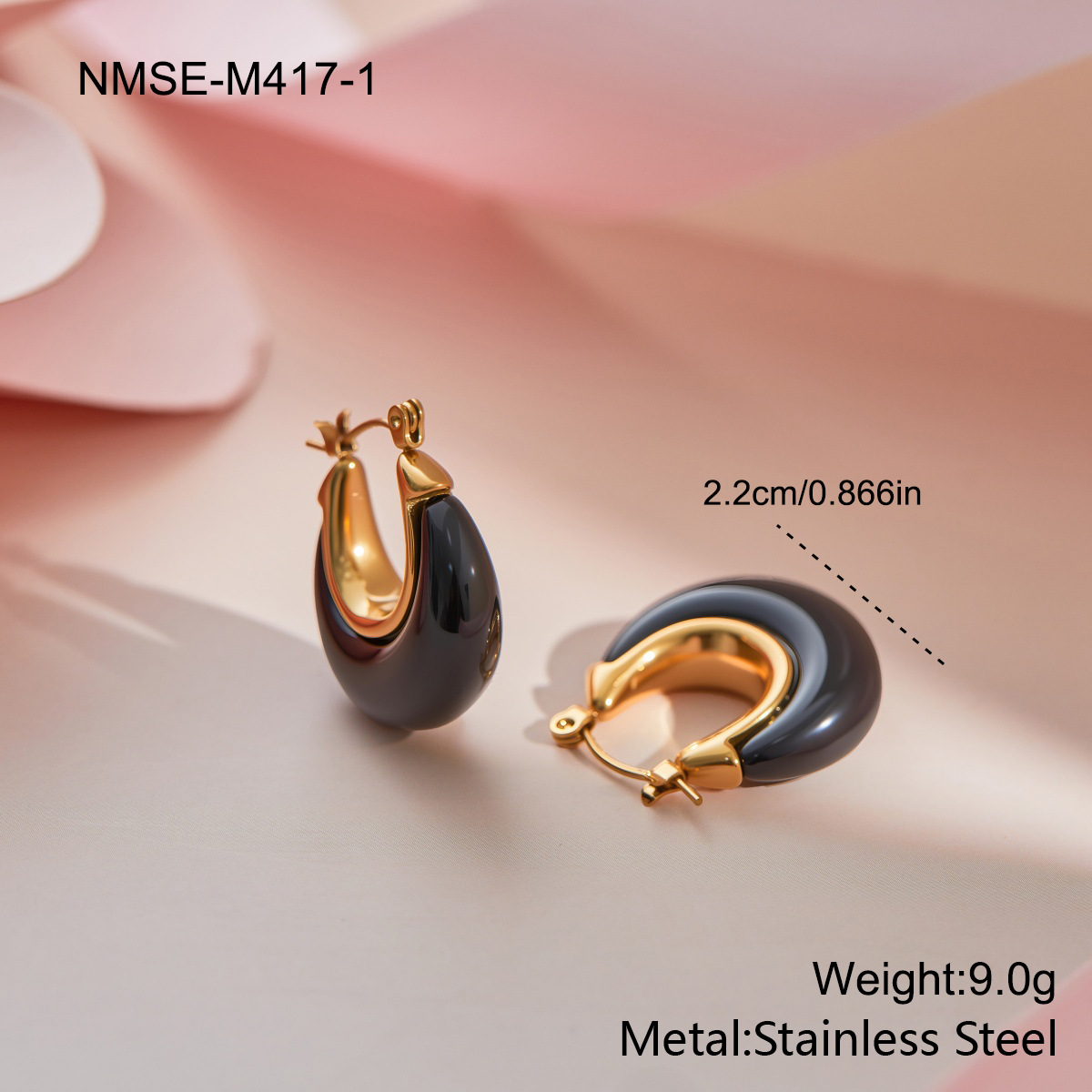 Vintage Acrylic Resin Round Hoop Earrings