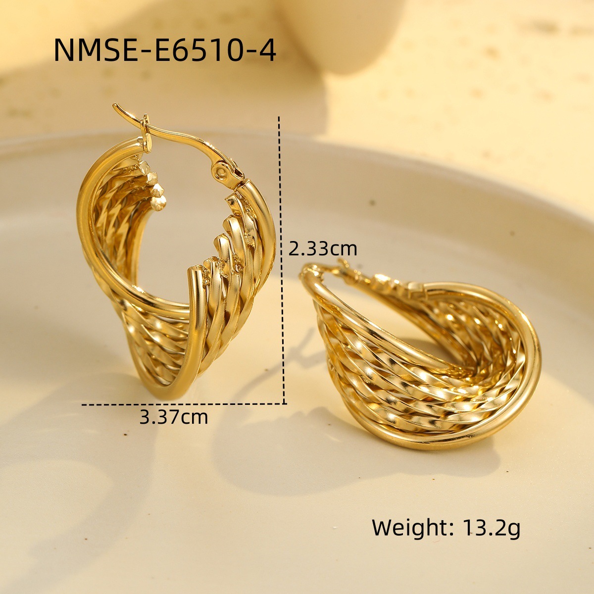 18K Gold Plated Hollow Vintage Earrings