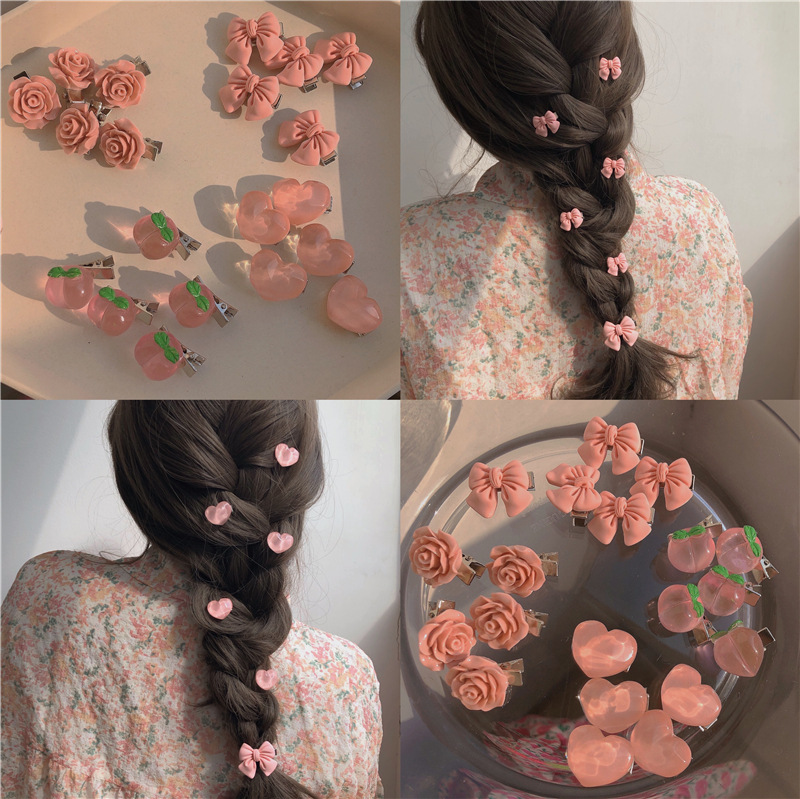 Sweet Pink Hair Clip Collection, Non Slip Hair Claw Clamp, Cute Trendy Updo Hair Styling Accessory