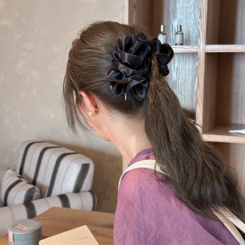 Korean Satin Bubble Hair Clip, Non Slip Hair Claw Clamp, Cute Trendy Updo Hair Styling Accessory