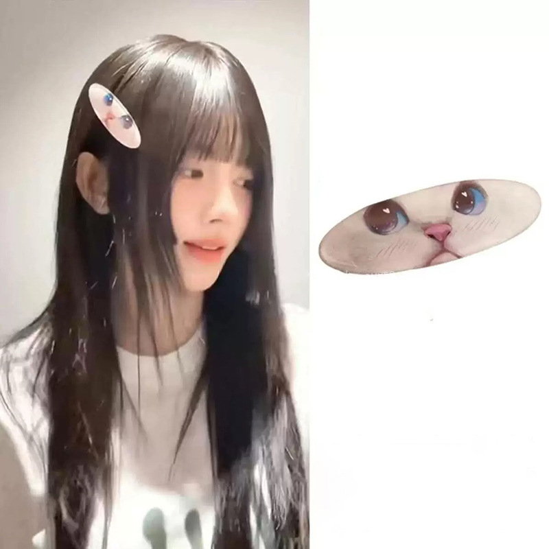 Y2K Aesthetic Star-Girl Kitty Hair Pin, Cute Cat-Shape Side Fringe Clip