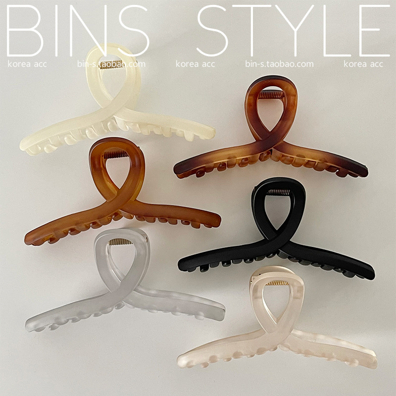 Korean Jumbo Matte Claw Clip, Non-Slip Acrylic Shark Clip for Thick Hair