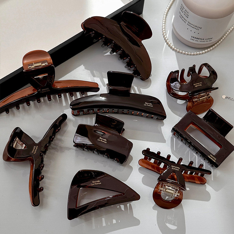 Premium Acetate Minimalist Claw Clip, Retro French Shark Clip