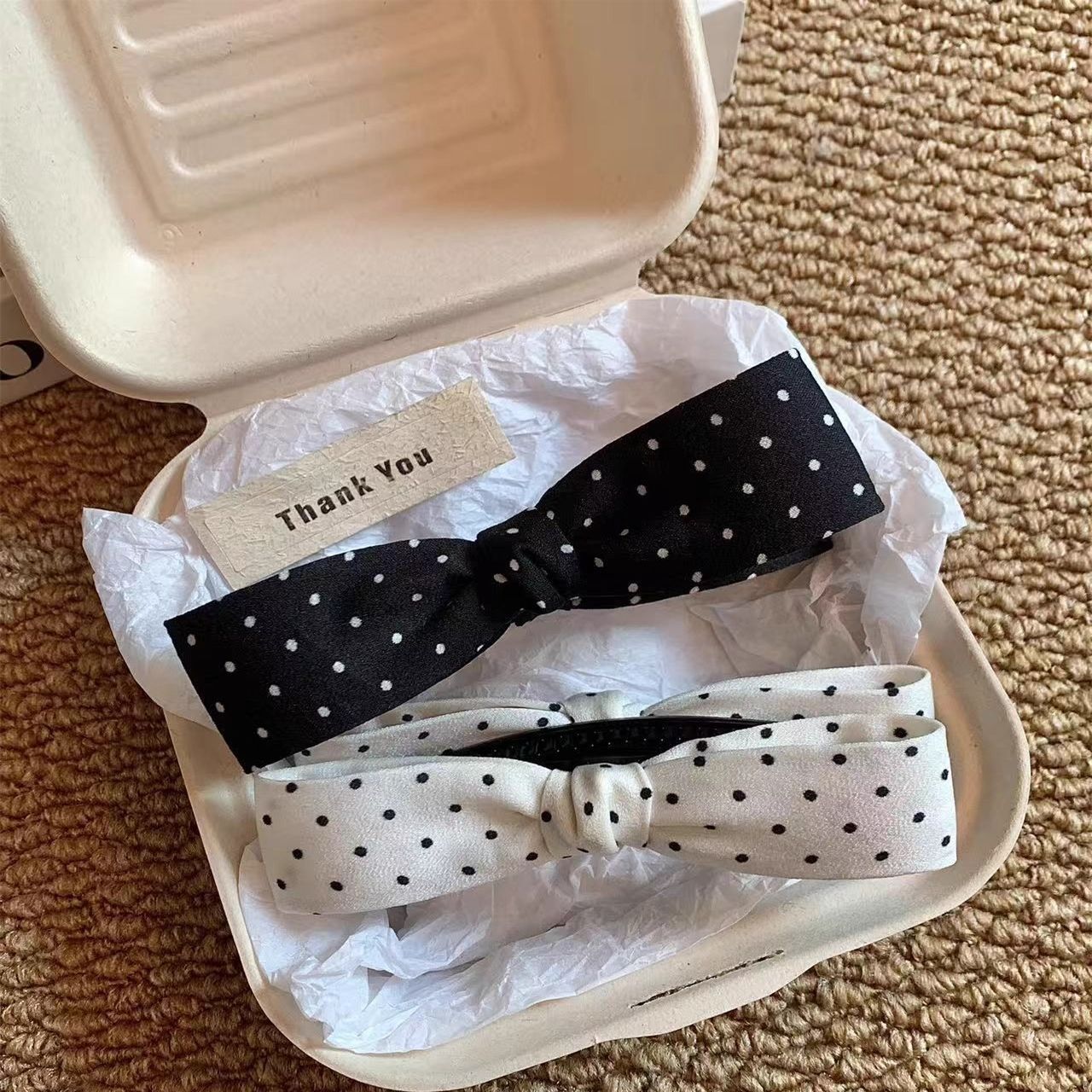 Elegant Polka Dot Bow Ponytail Clip, Non Slip Hair Claw Clamp, Cute Trendy Updo Hair Styling Accessory