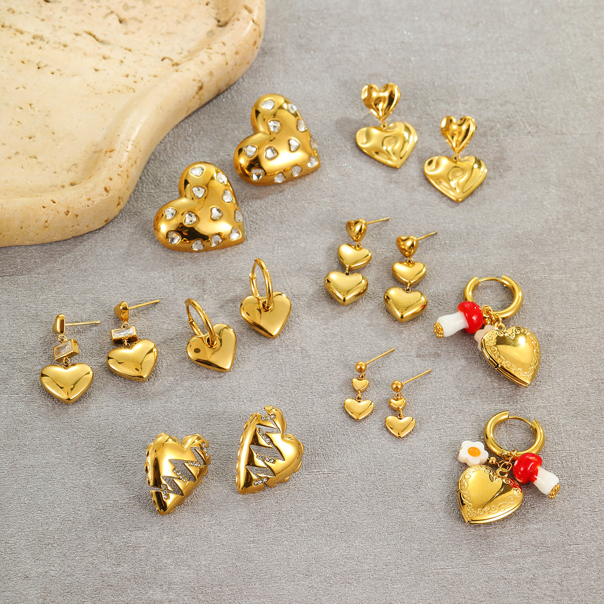 Designer Heart Earring, Sparkly Zircon Stud Earring, Cute Hypoallergenic Piercing Accessory